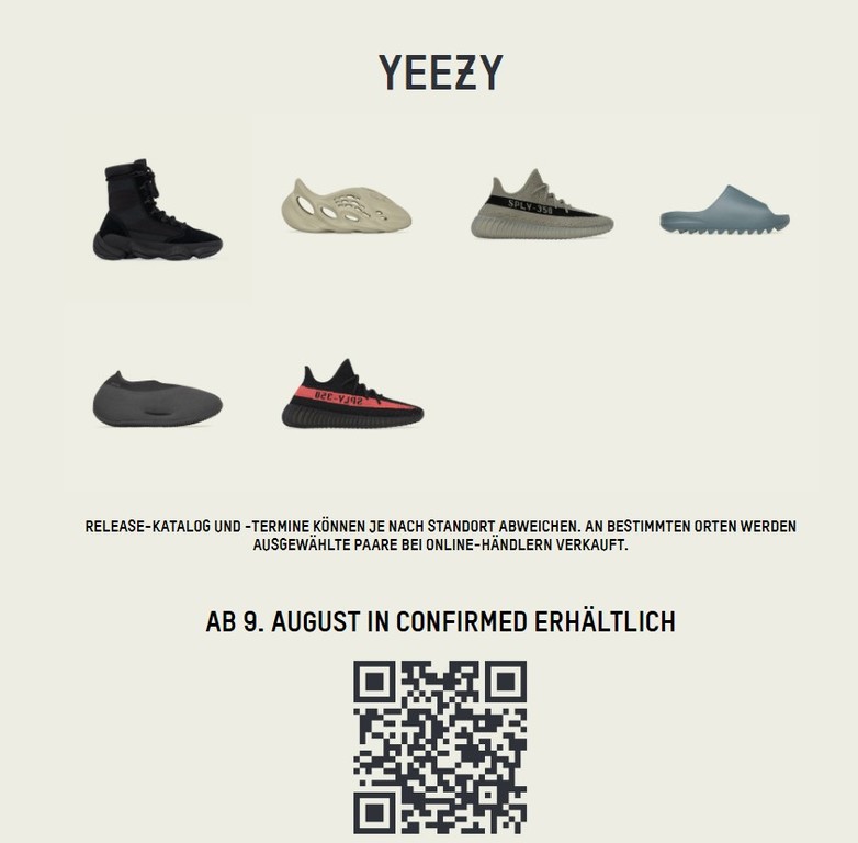 Adidas yeezy top web qr code
